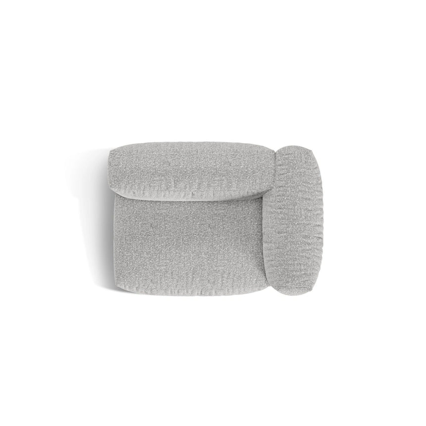 Martina Modulares Sofa Sitzelement, Rechte Seite, Sitztiefe 76 cm, aus Boucle in Silber (Monet Silver), 120x106 cm von Micadoni – Bild 5