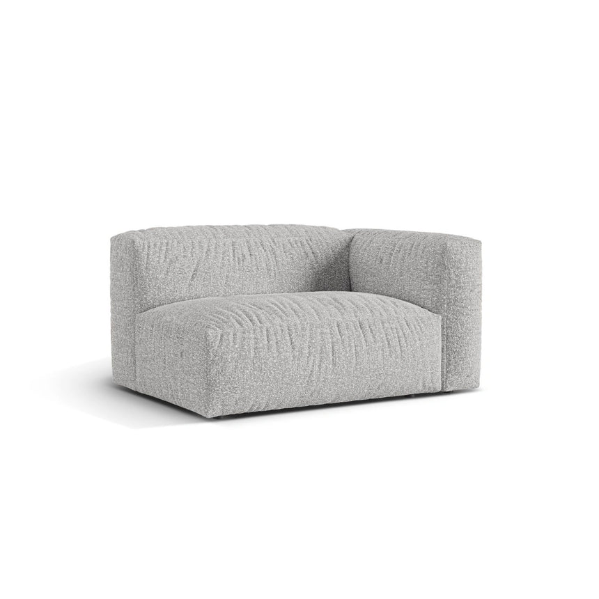 Martina Modulares Sofa Sitzelement, Rechte Seite, Sitztiefe 76 cm, aus Boucle in Silber (Monet Silver), 160x106 cm von Micadoni – Bild 3