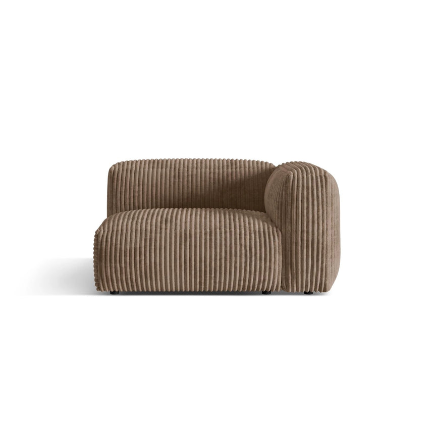 Martina Modulares Sofa Sitzelement, Rechte Seite, Sitztiefe 76 cm, aus Cord in Acorn (Tilia 17), 120x106 cm von Micadoni – Bild 1