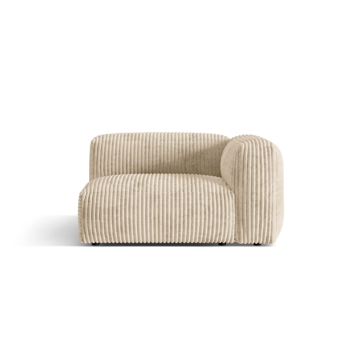 Martina Modulares Sofa Sitzelement, Rechte Seite, Sitztiefe 76 cm, aus Cord in Leichtes Beige (Tilia 03), 120x106 cm von Micadoni – Bild 1