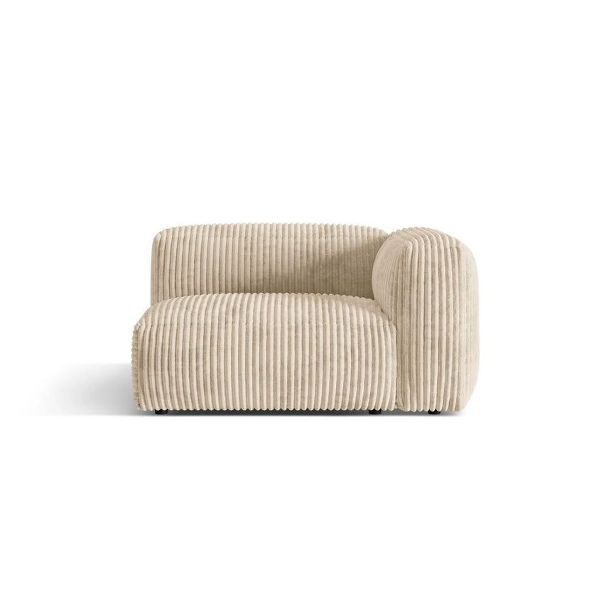 Martina Modulares Sofa Sitzelement, Rechte Seite, Sitztiefe 76 cm, aus Cord in Leichtes Beige (Tilia 03), 120x106 cm von Micadoni – Bild 1