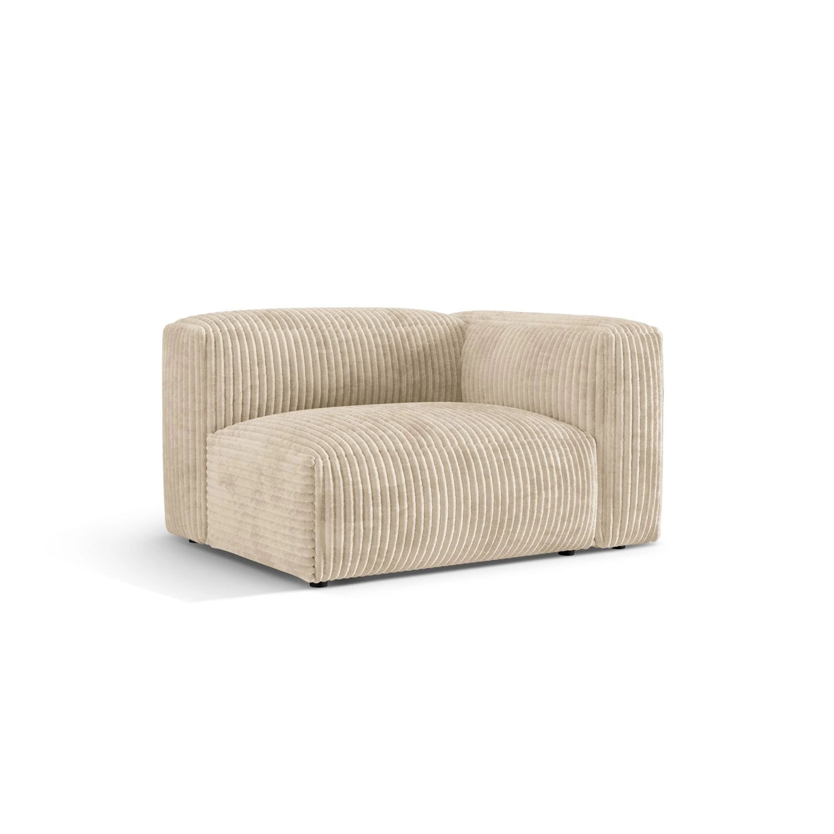Martina Modulares Sofa Sitzelement, Rechte Seite, Sitztiefe 76 cm, aus Cord in Leichtes Beige (Tilia 03), 120x106 cm von Micadoni – Bild 3