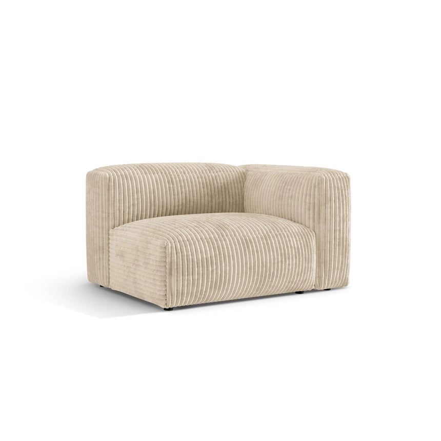 Martina Modulares Sofa Sitzelement, Rechte Seite, Sitztiefe 76 cm, aus Cord in Leichtes Beige (Tilia 03), 120x106 cm von Micadoni – Bild 3