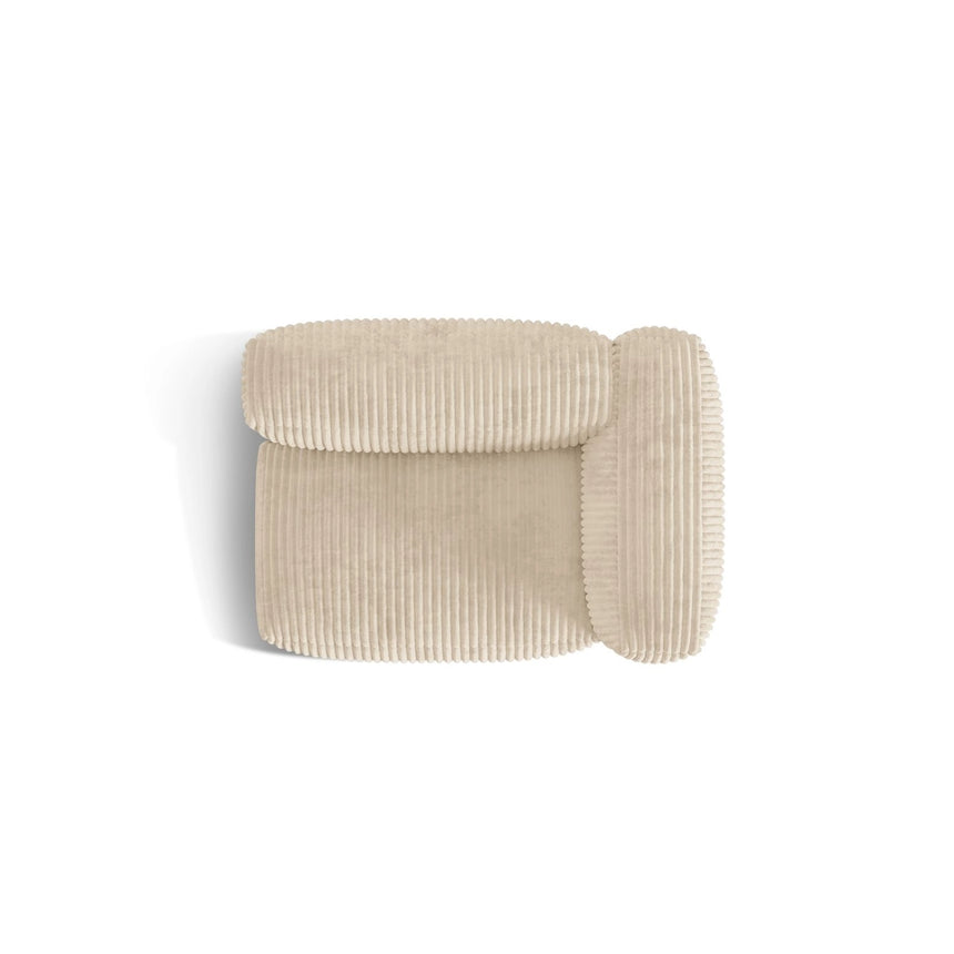 Martina Modulares Sofa Sitzelement, Rechte Seite, Sitztiefe 76 cm, aus Cord in Leichtes Beige (Tilia 03), 120x106 cm von Micadoni – Bild 5