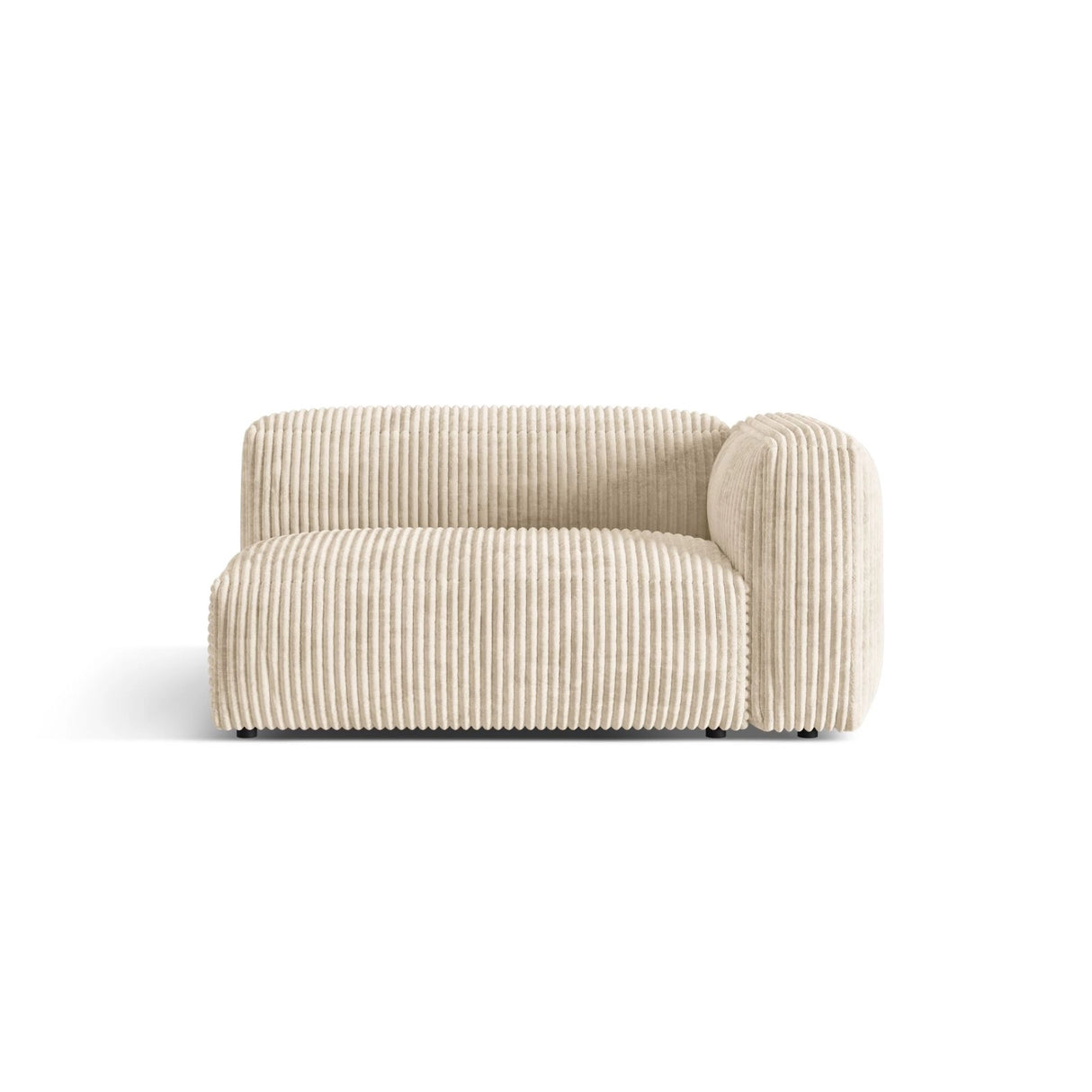 Martina Modulares Sofa Sitzelement, Rechte Seite, Sitztiefe 76 cm, aus Cord in Leichtes Beige (Tilia 03), 160x106 cm von Micadoni – Bild 1