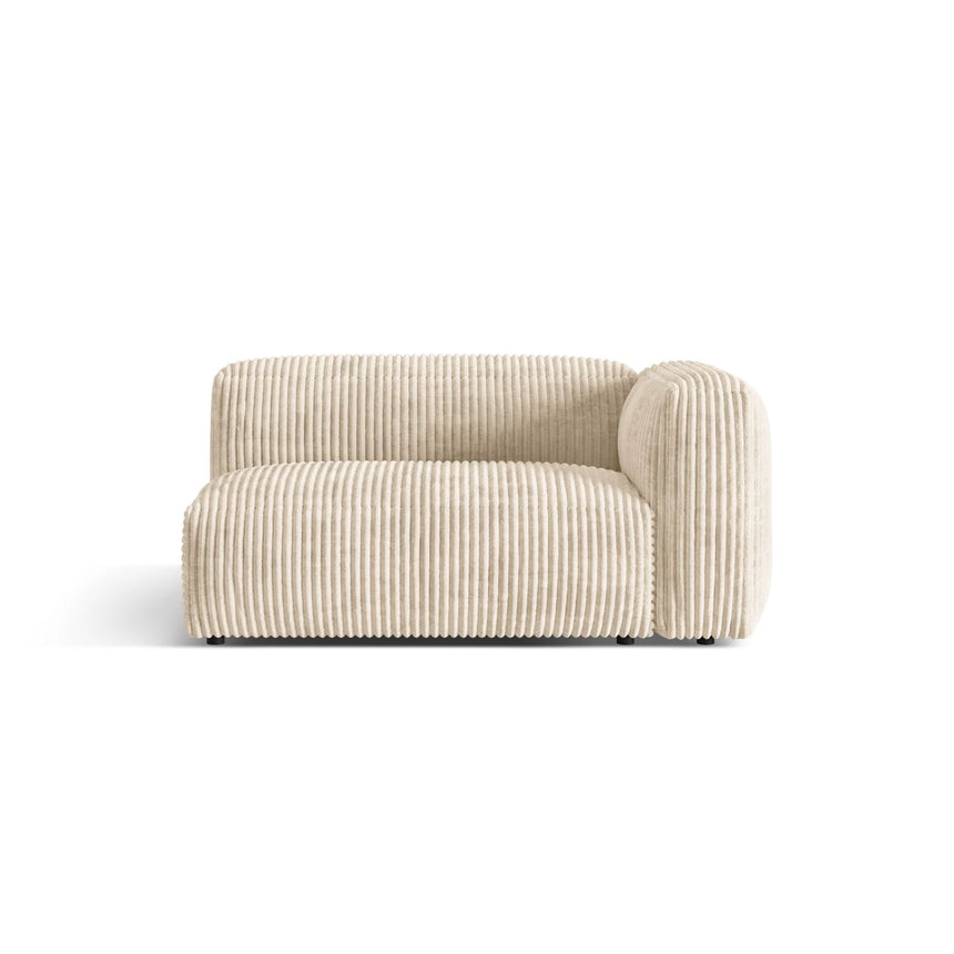 Martina Modulares Sofa Sitzelement, Rechte Seite, Sitztiefe 76 cm, aus Cord in Leichtes Beige (Tilia 03), 160x106 cm von Micadoni – Bild 1