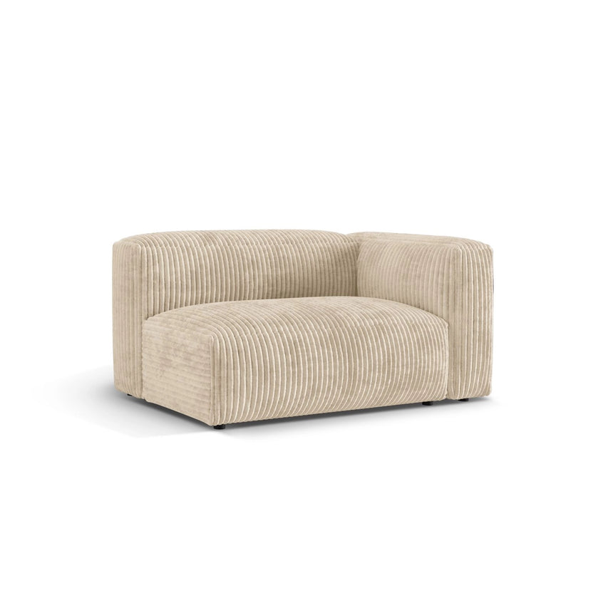 Martina Modulares Sofa Sitzelement, Rechte Seite, Sitztiefe 76 cm, aus Cord in Leichtes Beige (Tilia 03), 160x106 cm von Micadoni – Bild 3