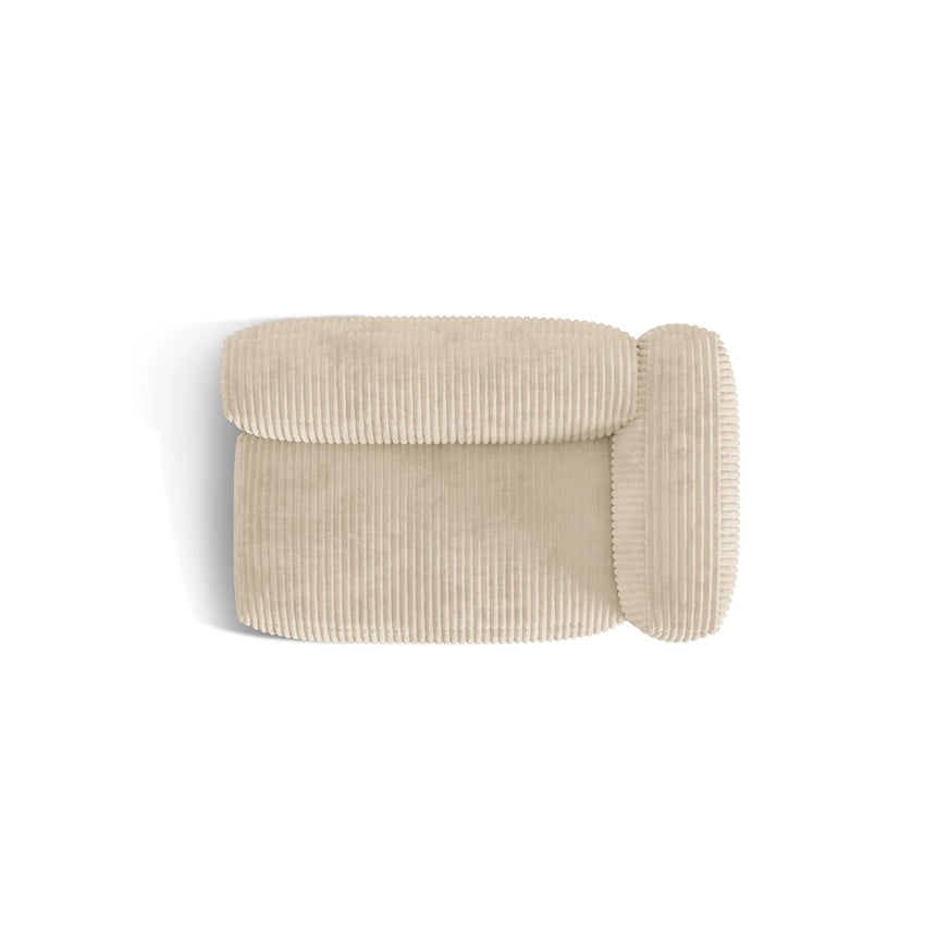 Martina Modulares Sofa Sitzelement, Rechte Seite, Sitztiefe 76 cm, aus Cord in Leichtes Beige (Tilia 03), 160x106 cm von Micadoni – Bild 5