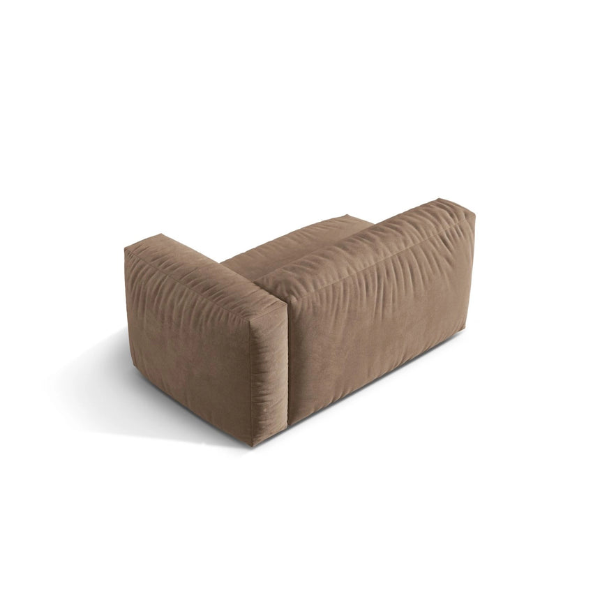 Martina Modulares Sofa Sitzelement, Rechte Seite, Sitztiefe 76 cm, aus Samt in Dunkelbeige (Vogue 3), 160x106 cm von Micadoni – Bild 4