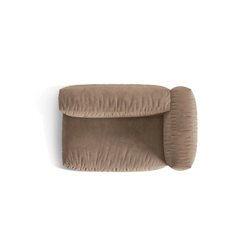 Martina Modulares Sofa Sitzelement, Rechte Seite, Sitztiefe 76 cm, aus Samt in Dunkelbeige (Vogue 3), 160x106 cm von Micadoni – Bild 5
