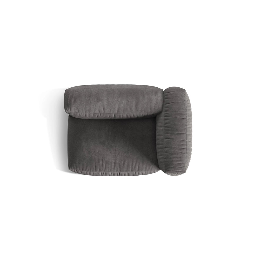 Martina Modulares Sofa Sitzelement, Rechte Seite, Sitztiefe 76 cm, aus Samt in Grau (Vogue 15), 120x106 cm von Micadoni – Bild 5
