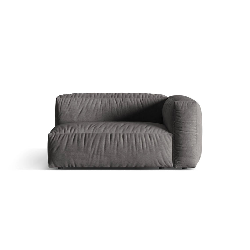 Martina Modulares Sofa Sitzelement, Rechte Seite, Sitztiefe 76 cm, aus Samt in Grau (Vogue 15), 160x106 cm von Micadoni – Bild 1
