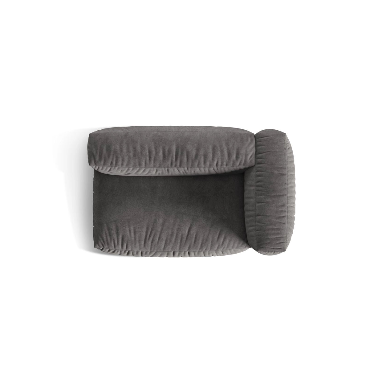Martina Modulares Sofa Sitzelement, Rechte Seite, Sitztiefe 76 cm, aus Samt in Grau (Vogue 15), 160x106 cm von Micadoni – Bild 5