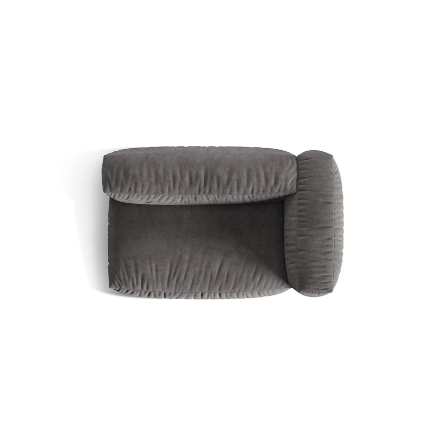 Martina Modulares Sofa Sitzelement, Rechte Seite, Sitztiefe 76 cm, aus Samt in Grau (Vogue 15), 160x106 cm von Micadoni – Bild 5