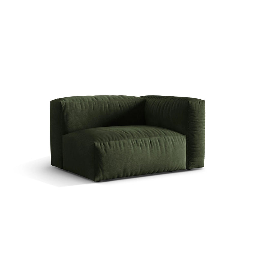 Martina Modulares Sofa Sitzelement, Rechte Seite, Sitztiefe 76 cm, aus Samt in Grün (Vogue 11), 120x106 cm von Micadoni – Bild 3