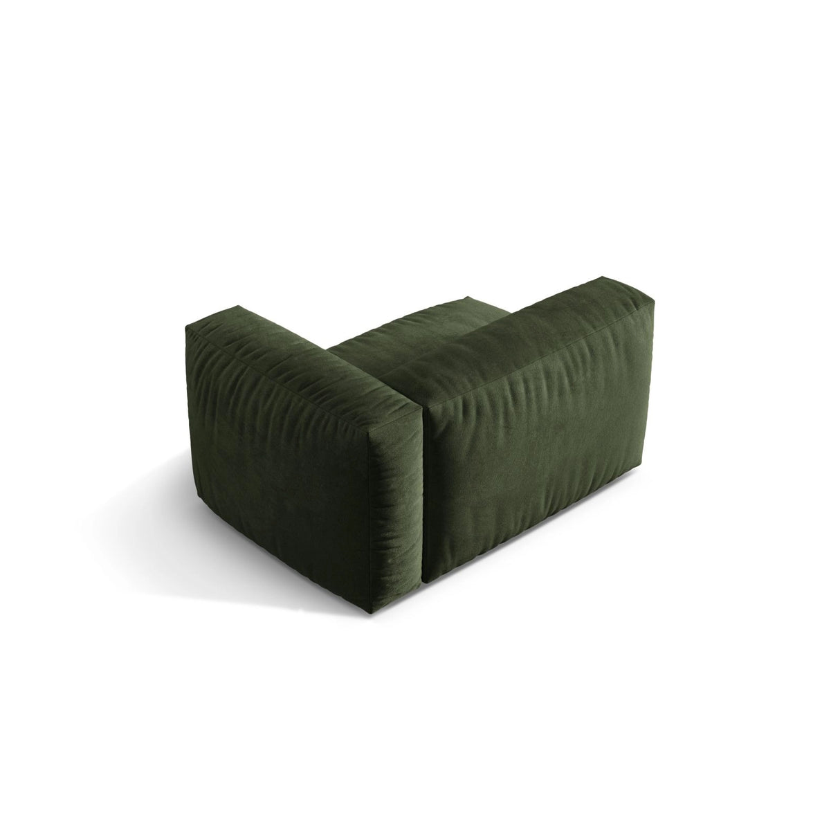 Martina Modulares Sofa Sitzelement, Rechte Seite, Sitztiefe 76 cm, aus Samt in Grün (Vogue 11), 120x106 cm von Micadoni – Bild 4