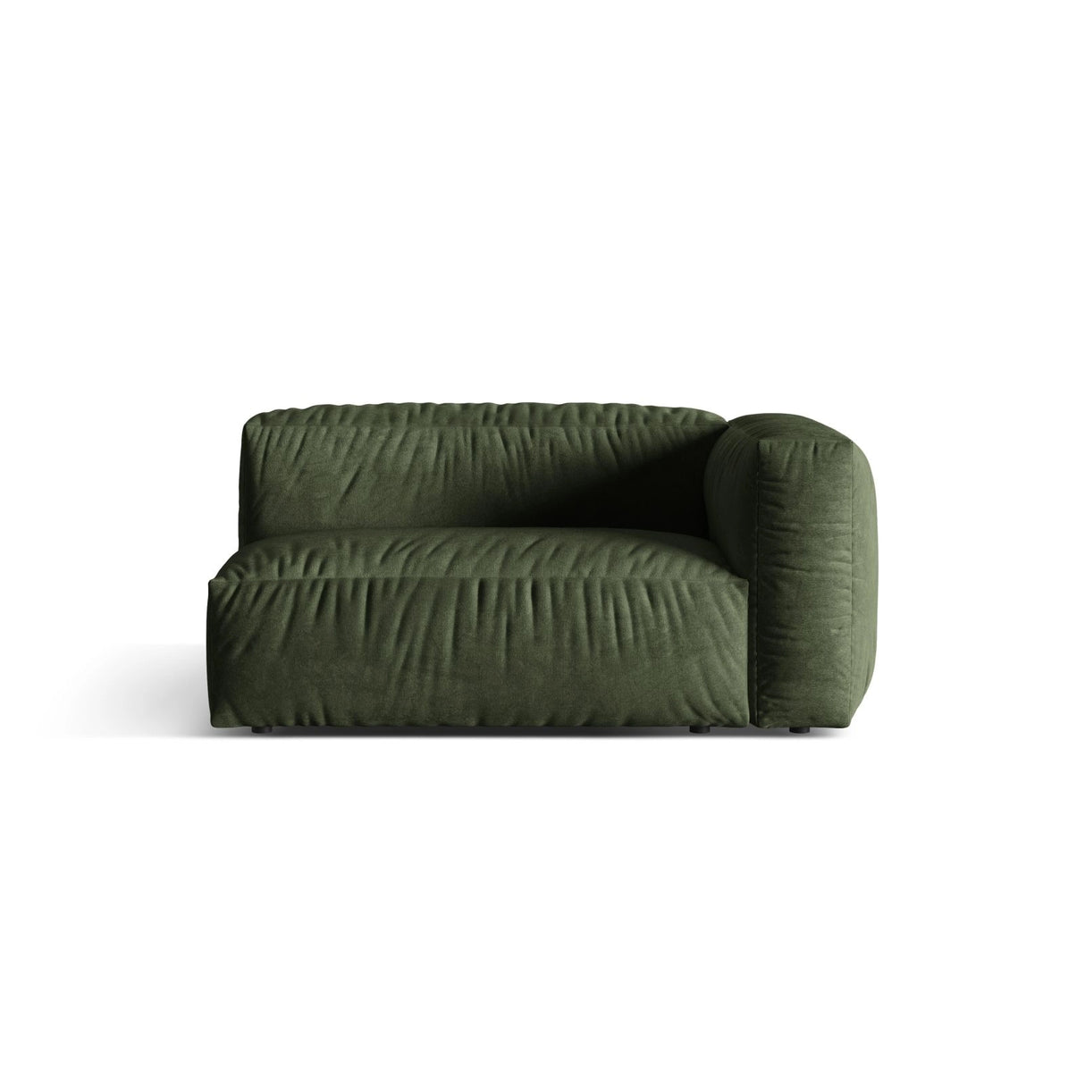Martina Modulares Sofa Sitzelement, Rechte Seite, Sitztiefe 76 cm, aus Samt in Grün (Vogue 11), 160x106 cm von Micadoni – Bild 1
