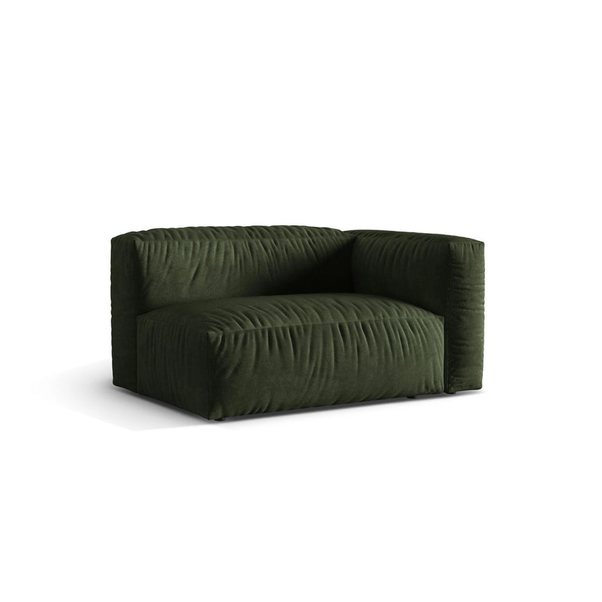 Martina Modulares Sofa Sitzelement, Rechte Seite, Sitztiefe 76 cm, aus Samt in Grün (Vogue 11), 160x106 cm von Micadoni – Bild 3