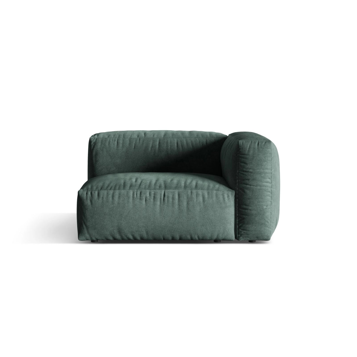 Martina Modulares Sofa Sitzelement, Rechte Seite, Sitztiefe 76 cm, aus Samt in Petrol (Vogue 12), 120x106 cm von Micadoni – Bild 1