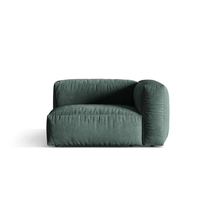 Martina Modulares Sofa Sitzelement, Rechte Seite, Sitztiefe 76 cm, aus Samt in Petrol (Vogue 12), 120x106 cm von Micadoni – Bild 1