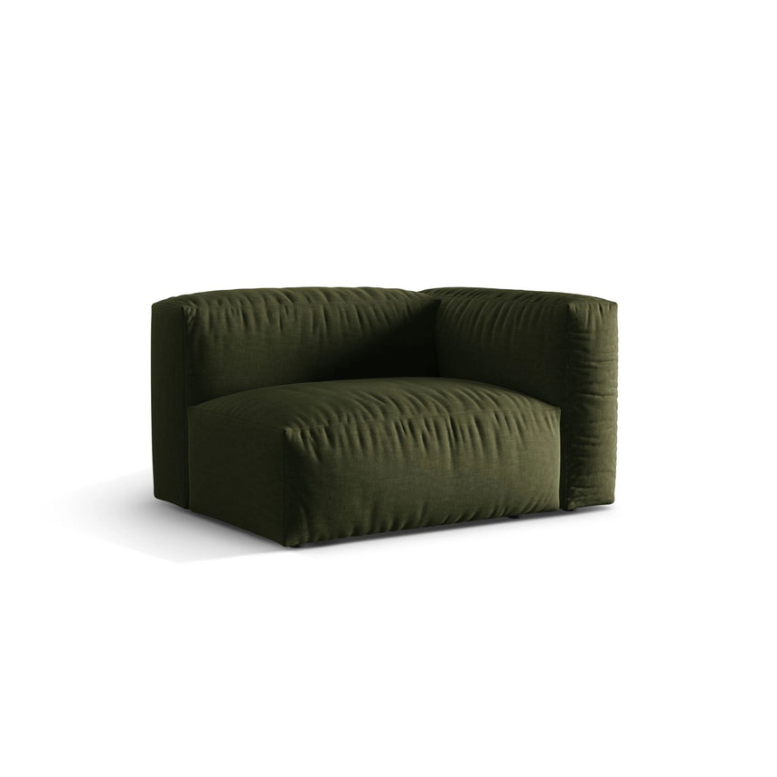 Martina Modulares Sofa Sitzelement, Rechte Seite, Sitztiefe 76 cm, aus Strukturierter Stoff in Grün (Boston Forest), 120x106 cm von Micadoni – Bild 3