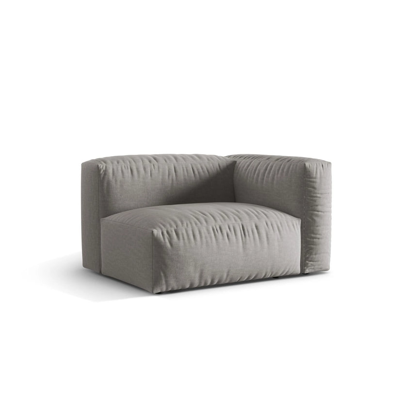 Martina Modulares Sofa Sitzelement, Rechte Seite, Sitztiefe 76 cm, aus Strukturierter Stoff in Hellgrau (Boston Light Grey), 120x106 cm von Micadoni – Bild 3