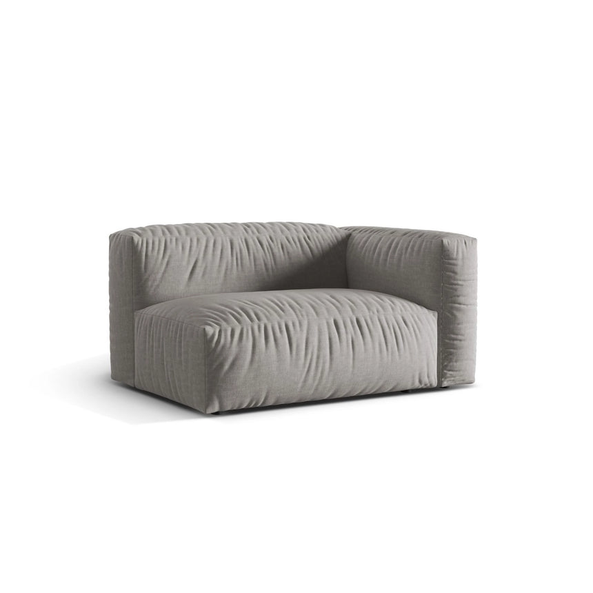 Martina Modulares Sofa Sitzelement, Rechte Seite, Sitztiefe 76 cm, aus Strukturierter Stoff in Hellgrau (Boston Light Grey), 160x106 cm von Micadoni – Bild 3