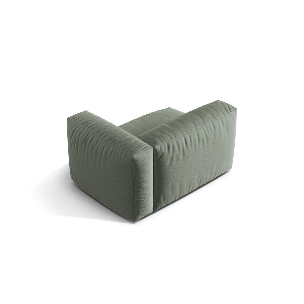 Martina Modulares Sofa Sitzelement, Rechte Seite, Sitztiefe 76 cm, aus Strukturierter Stoff in Moosgrün (Boston Water Green), 120x106 cm von Micadoni – Bild 4