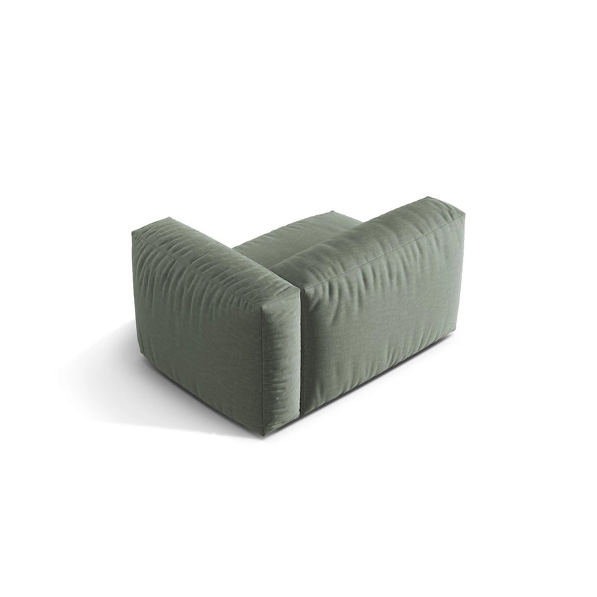 Martina Modulares Sofa Sitzelement, Rechte Seite, Sitztiefe 76 cm, aus Strukturierter Stoff in Moosgrün (Boston Water Green), 120x106 cm von Micadoni – Bild 4