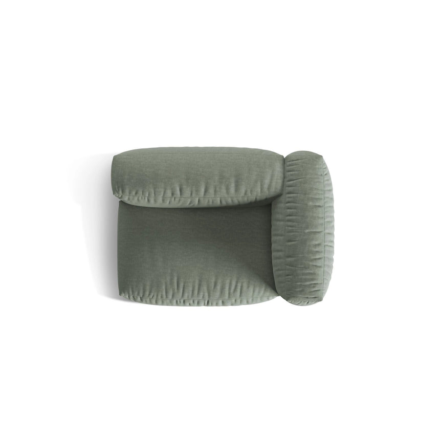 Martina Modulares Sofa Sitzelement, Rechte Seite, Sitztiefe 76 cm, aus Strukturierter Stoff in Moosgrün (Boston Water Green), 120x106 cm von Micadoni – Bild 5
