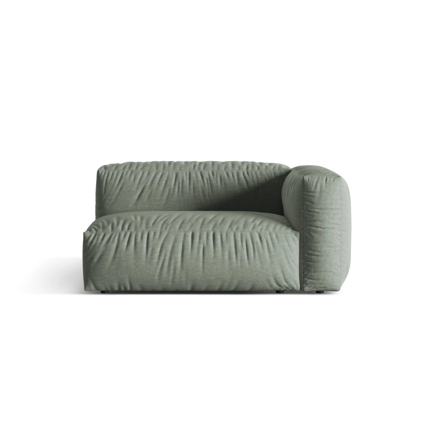 Martina Modulares Sofa Sitzelement, Rechte Seite, Sitztiefe 76 cm, aus Strukturierter Stoff in Moosgrün (Boston Water Green), 160x106 cm von Micadoni – Bild 1