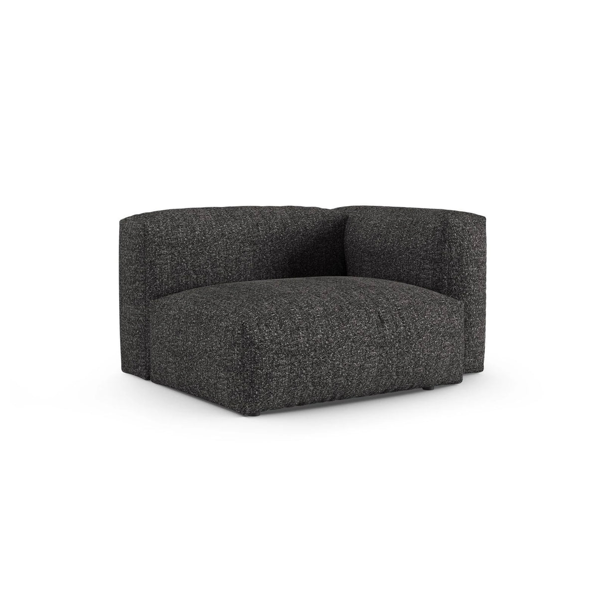 Martina Modulares Sofa Sitzelement, Rechte Seite, Sitztiefe 90 cm, aus Boucle in Anthrazit (Monet Anthracite), 120x120 cm von Micadoni – Bild 3