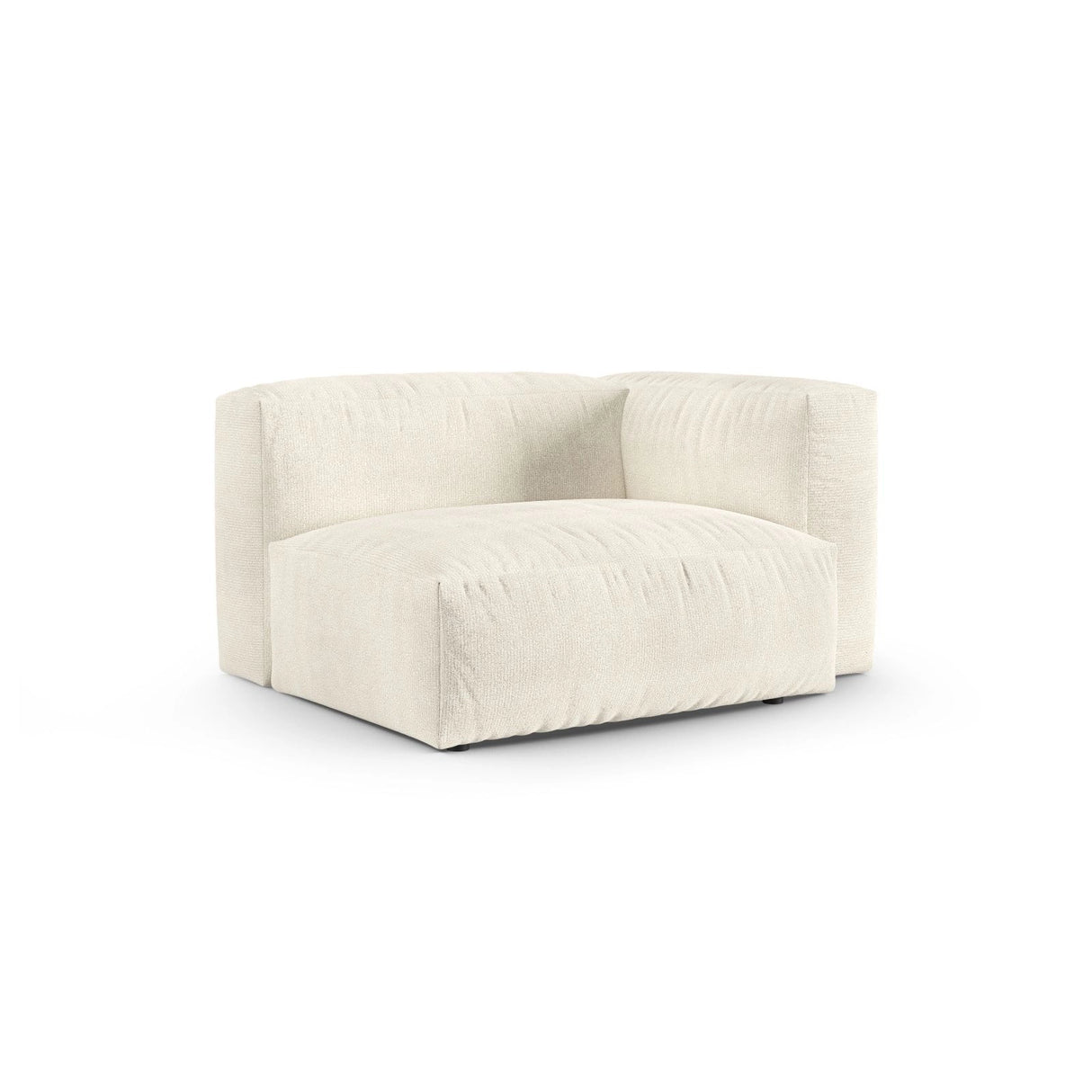 Martina Modulares Sofa Sitzelement, Rechte Seite, Sitztiefe 90 cm, aus Boucle in Elfenbein (Monet Nata), 120x120 cm von Micadoni – Bild 3