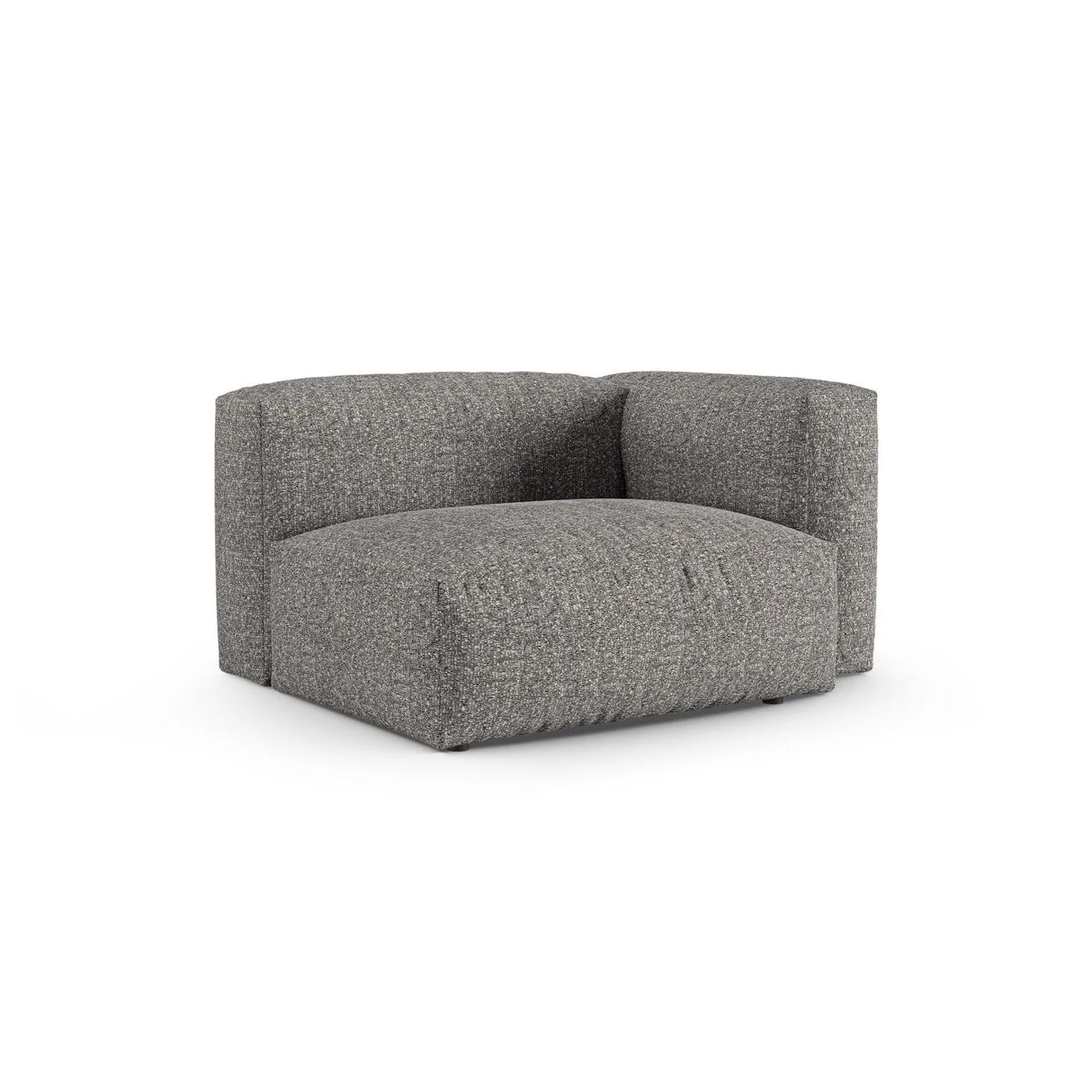 Martina Modulares Sofa Sitzelement, Rechte Seite, Sitztiefe 90 cm, aus Boucle in Graphit (Monet Graphite), 120x120 cm von Micadoni – Bild 3