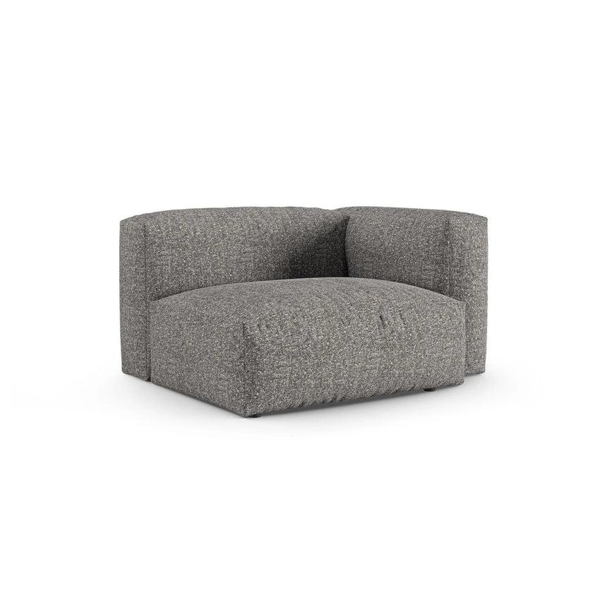 Martina Modulares Sofa Sitzelement, Rechte Seite, Sitztiefe 90 cm, aus Boucle in Graphit (Monet Graphite), 120x120 cm von Micadoni – Bild 3