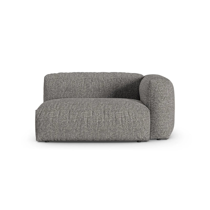 Martina Modulares Sofa Sitzelement, Rechte Seite, Sitztiefe 90 cm, aus Boucle in Graphit (Monet Graphite), 160x120 cm von Micadoni – Bild 1