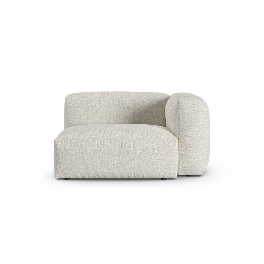 Martina Modulares Sofa Sitzelement, Rechte Seite, Sitztiefe 90 cm, aus Boucle in Grau Beige meliert (Monet Pearl), 120x120 cm von Micadoni – Bild 1