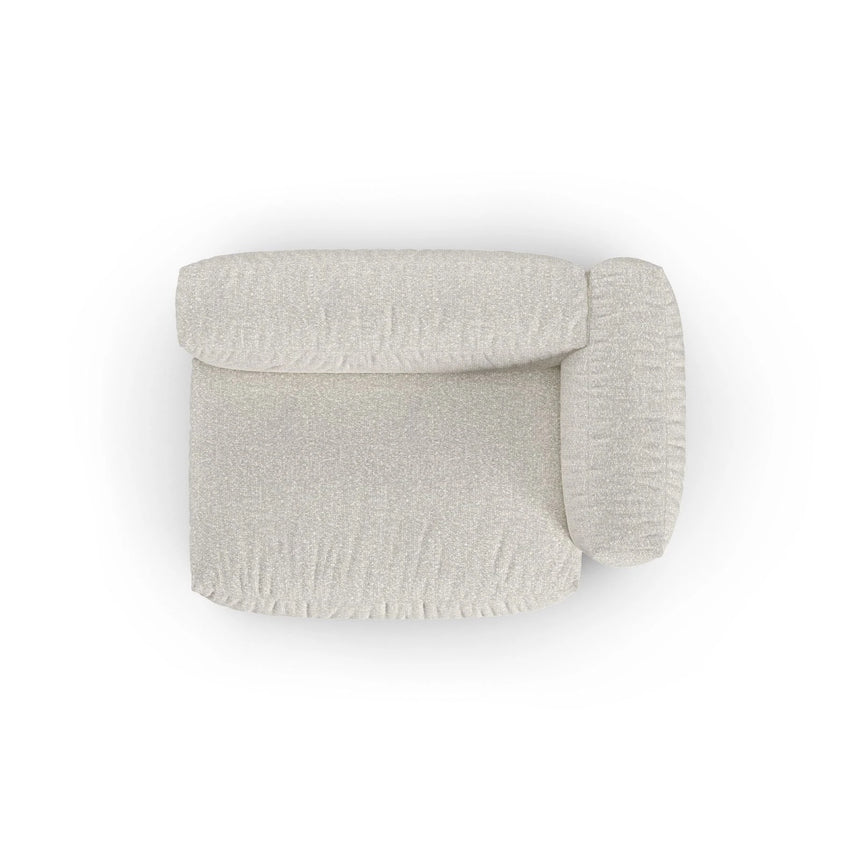 Martina Modulares Sofa Sitzelement, Rechte Seite, Sitztiefe 90 cm, aus Boucle in Grau Beige meliert (Monet Pearl), 160x120 cm von Micadoni – Bild 5