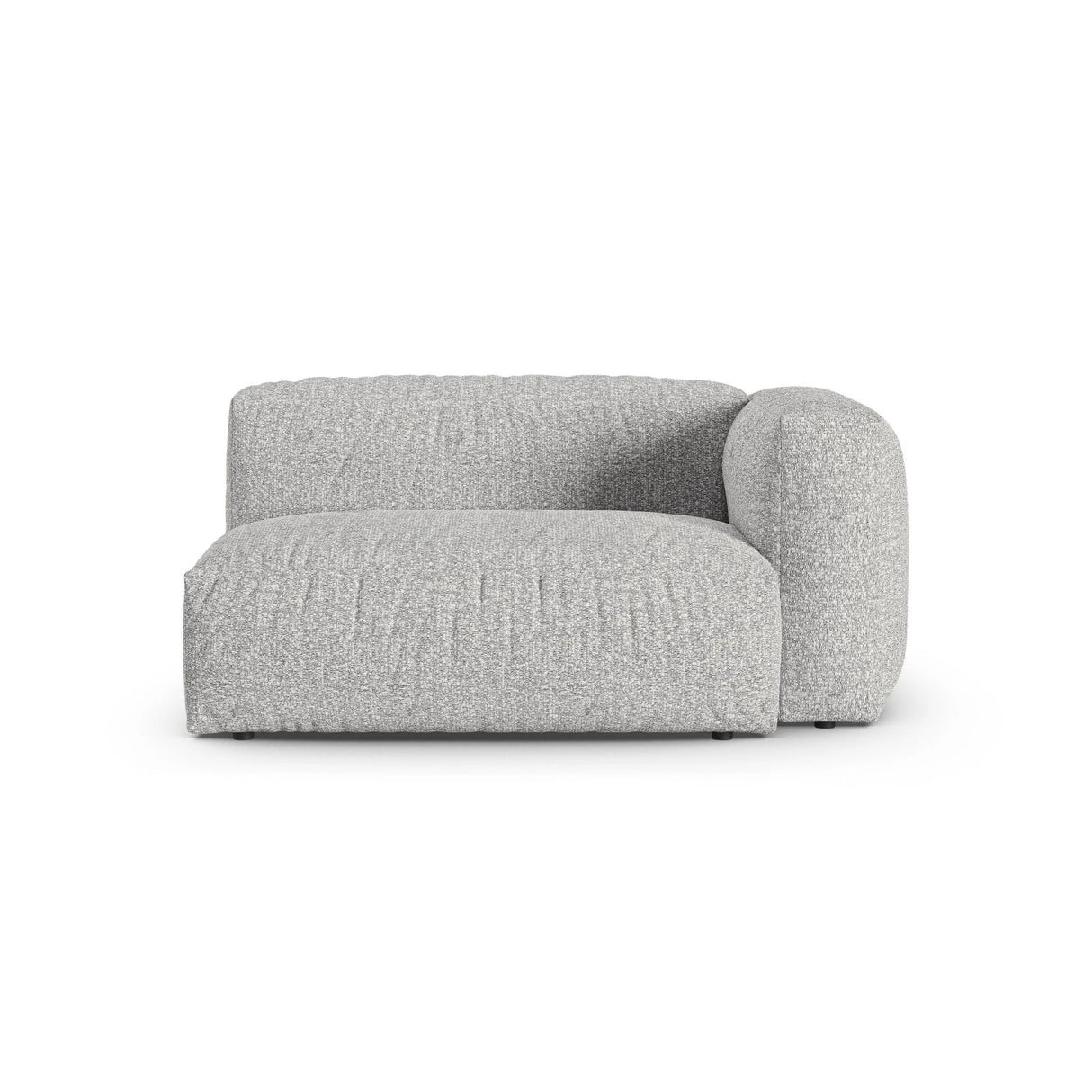 Martina Modulares Sofa Sitzelement, Rechte Seite, Sitztiefe 90 cm, aus Boucle in Silber (Monet Silver), 160x120 cm von Micadoni – Bild 1