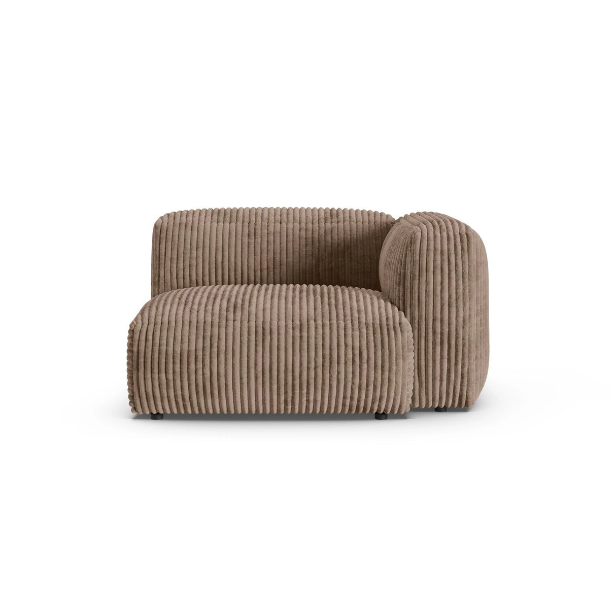 Martina Modulares Sofa Sitzelement, Rechte Seite, Sitztiefe 90 cm, aus Cord in Acorn (Tilia 17), 120x120 cm von Micadoni – Bild 1