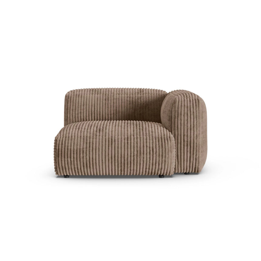 Martina Modulares Sofa Sitzelement, Rechte Seite, Sitztiefe 90 cm, aus Cord in Acorn (Tilia 17), 120x120 cm von Micadoni – Bild 1