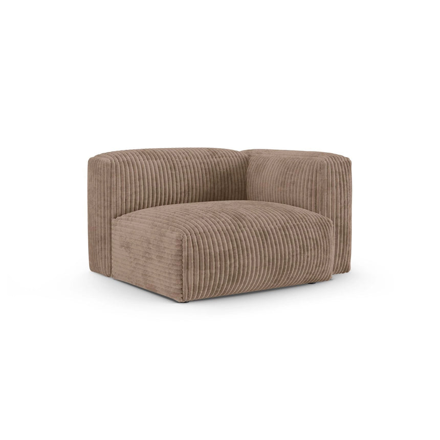 Martina Modulares Sofa Sitzelement, Rechte Seite, Sitztiefe 90 cm, aus Cord in Acorn (Tilia 17), 120x120 cm von Micadoni – Bild 3
