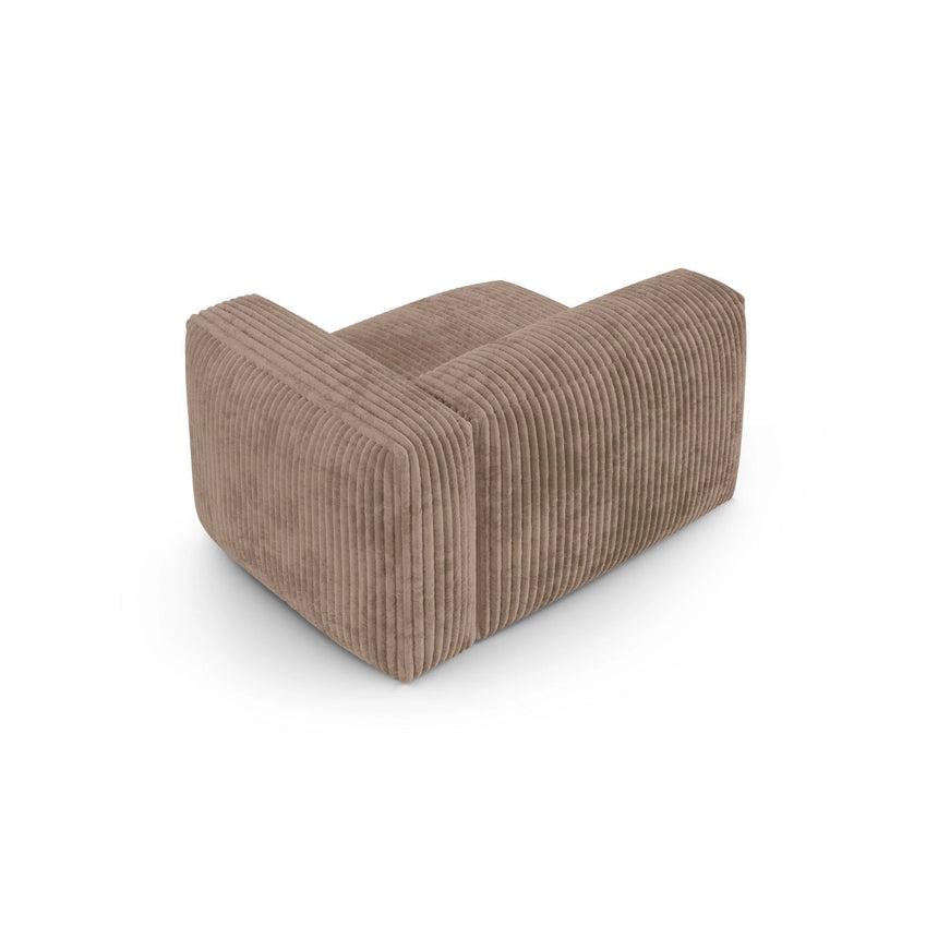 Martina Modulares Sofa Sitzelement, Rechte Seite, Sitztiefe 90 cm, aus Cord in Acorn (Tilia 17), 120x120 cm von Micadoni – Bild 4