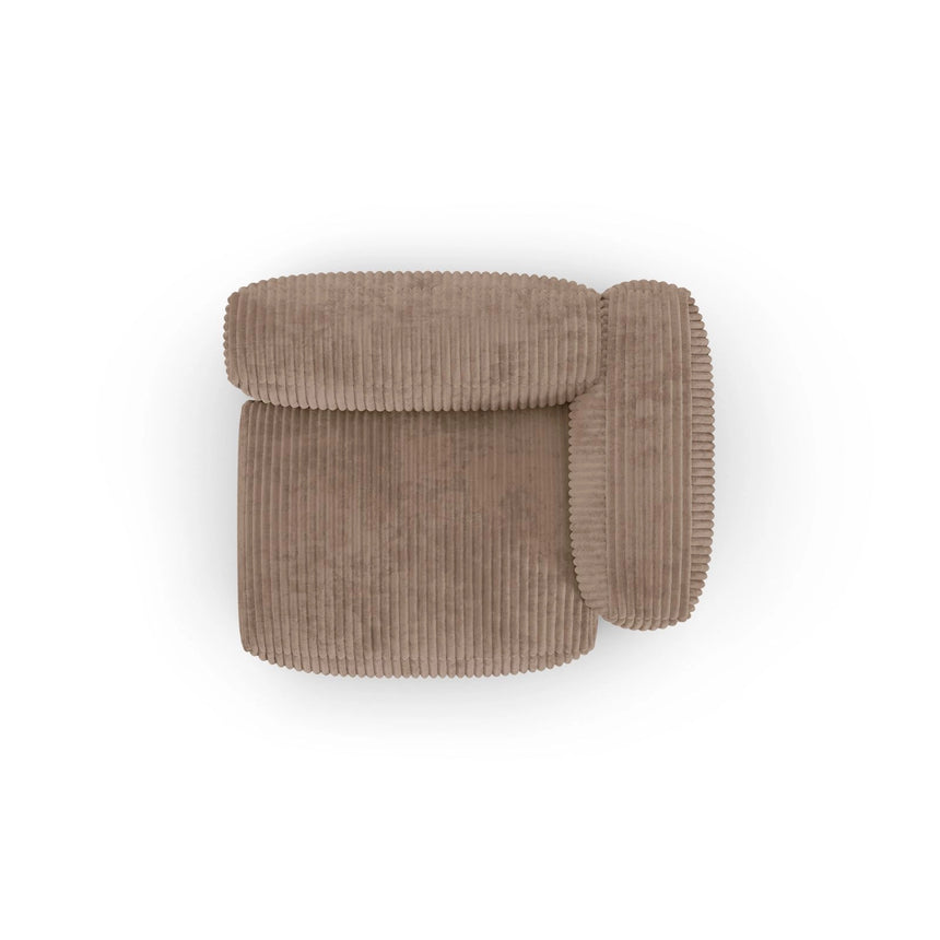 Martina Modulares Sofa Sitzelement, Rechte Seite, Sitztiefe 90 cm, aus Cord in Acorn (Tilia 17), 120x120 cm von Micadoni – Bild 5