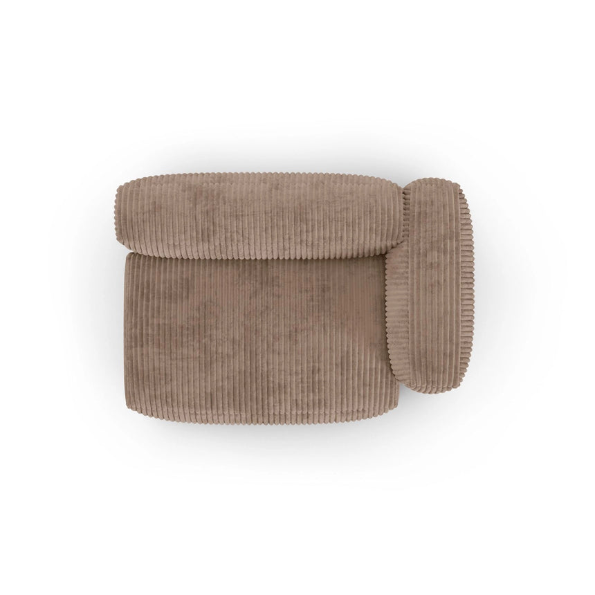 Martina Modulares Sofa Sitzelement, Rechte Seite, Sitztiefe 90 cm, aus Cord in Acorn (Tilia 17), 160x120 cm von Micadoni – Bild 5