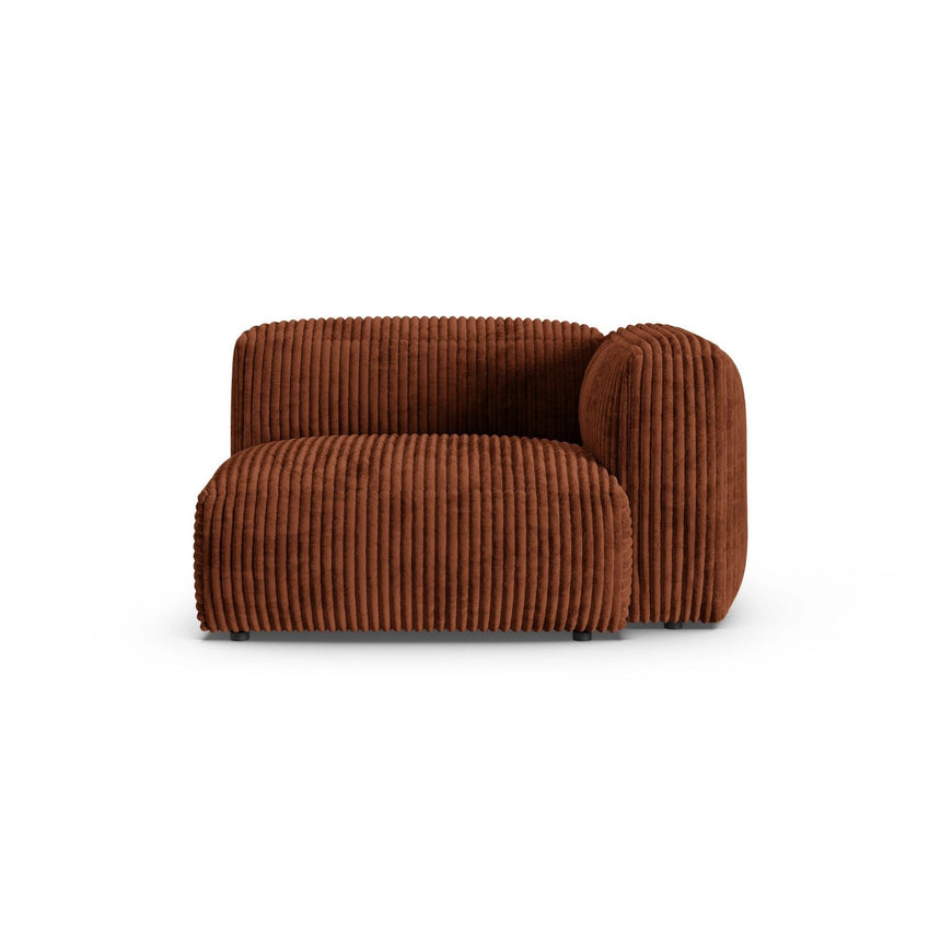 Martina Modulares Sofa Sitzelement, Rechte Seite, Sitztiefe 90 cm, aus Cord in Brick (Tilia 52), 120x120 cm von Micadoni – Bild 1