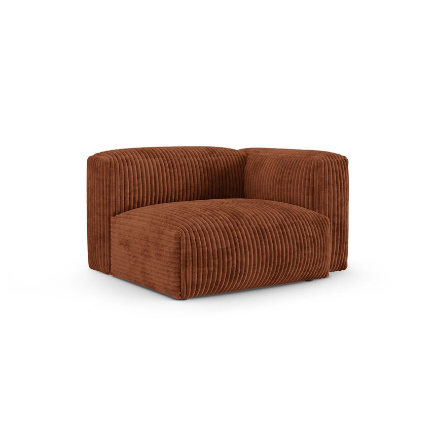 Martina Modulares Sofa Sitzelement, Rechte Seite, Sitztiefe 90 cm, aus Cord in Brick (Tilia 52), 120x120 cm von Micadoni – Bild 3