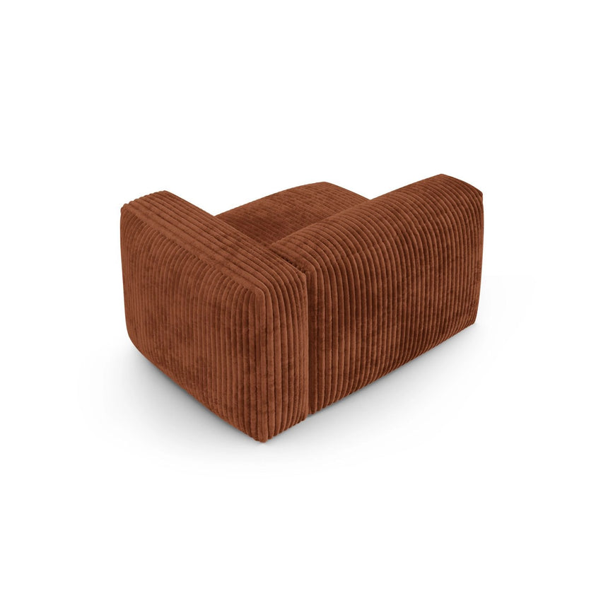 Martina Modulares Sofa Sitzelement, Rechte Seite, Sitztiefe 90 cm, aus Cord in Brick (Tilia 52), 120x120 cm von Micadoni – Bild 4
