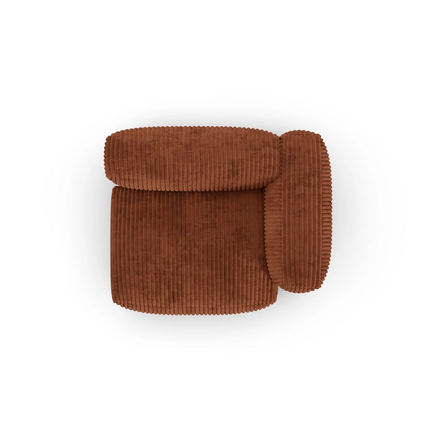 Martina Modulares Sofa Sitzelement, Rechte Seite, Sitztiefe 90 cm, aus Cord in Brick (Tilia 52), 120x120 cm von Micadoni – Bild 5