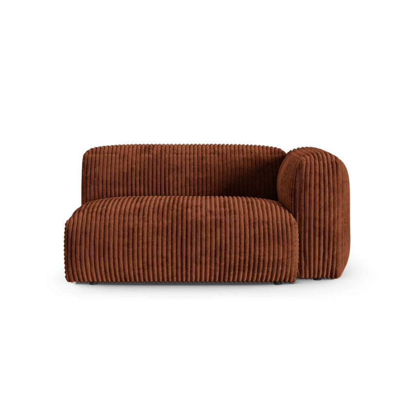 Martina Modulares Sofa Sitzelement, Rechte Seite, Sitztiefe 90 cm, aus Cord in Brick (Tilia 52), 160x120 cm von Micadoni – Bild 1